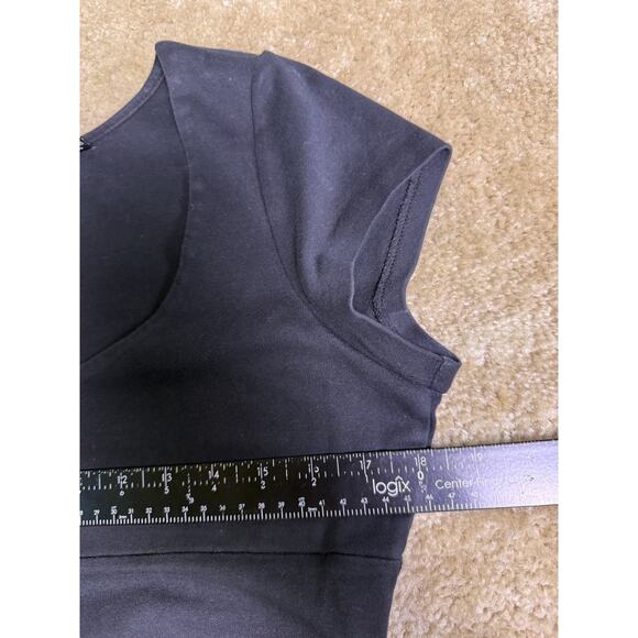 New York And Co Black Dress Size Medium Black Cap Sleeve Knee Length D762 - Picture 8 of 10